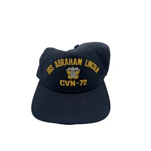 Vintage‎ CAP-10 Uss Abraham Lincoln CVN 72 Cap Mens OS Navy Blue Strapback Hat